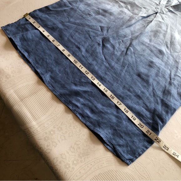 Vince Camuto Women’s Blue Linen Shirt Size XS Long Sleeves V-Neck Collared - Picture 7 of 16